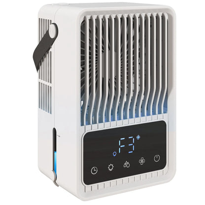 HOMCOM Mini Desk Fan with Humidifier & RGB Light Portable Table Fan with 550ml Water Tank