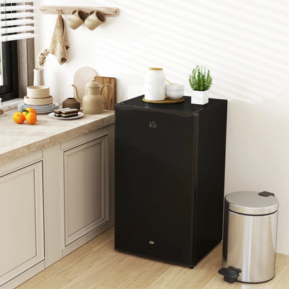 HOMCOM 91L Freestanding Kitchen Under-Counter Fridge with Lock - Black