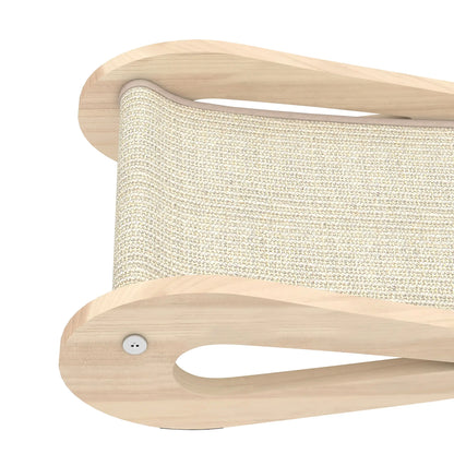 PawHut 2 in 1 Sisal Cat Scratcher Bed Cat Scratching Board and Lounger, Cream White