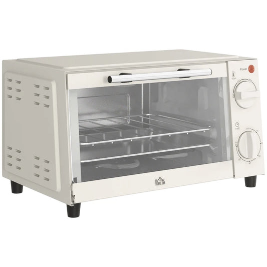 HOMCOM Mini Oven 9L - Countertop Electric Grill & Toaster Oven with Adjustable Temperature, 750W