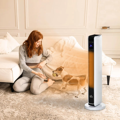 HOMCOM 1100W/2200W Space Room Heater with 65° Oscillation, 8-Hour Timer, Overheat & Tip Over Protection