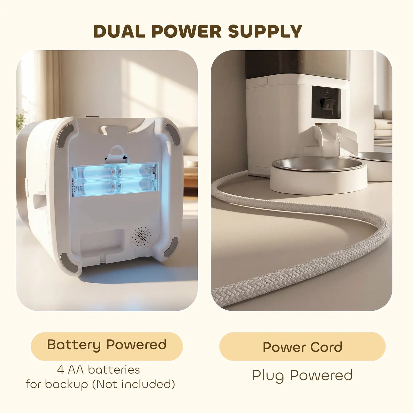PawHut Automatic Cat Feeder for 2 Cats with HD Camera, 2.4G & 5G WiFi Pet Food Dispenser 6L APP Control
