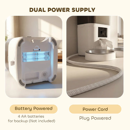 PawHut Automatic Cat Feeder for 2 Cats with HD Camera, 2.4G & 5G WiFi Pet Food Dispenser 6L APP Control