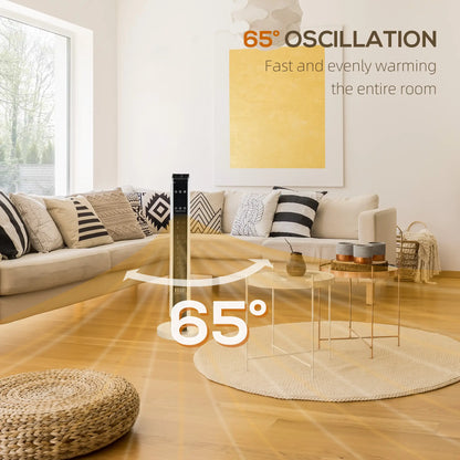 HOMCOM 1100W/2200W Space Room Heater with 65° Oscillation, 8-Hour Timer, Overheat & Tip Over Protection