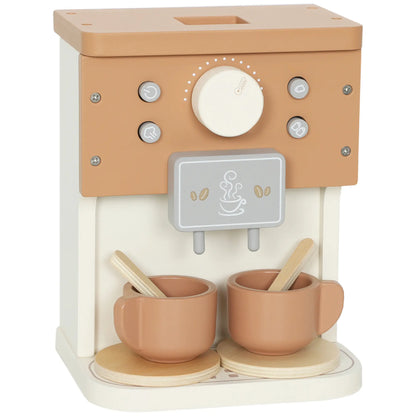 AIYAPLAY Kids Wooden Coffee Machine Toy, Pretend Play Kitchen Accessories Gift for Ages 3+