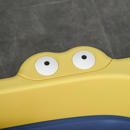 HOMCOM Baby Bathtub for 0-6 Years Collapsible Non-Slip with Stool Seat for Newborns Infants Toddlers Kids - Yellow