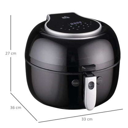HOMCOM 7L Family Size Digital Air Fryer Oven with Roast, Broil, Bake, Dehydrate, 8 Presets, Rapid Air Circulation, Timer, Preheat, 1500W
