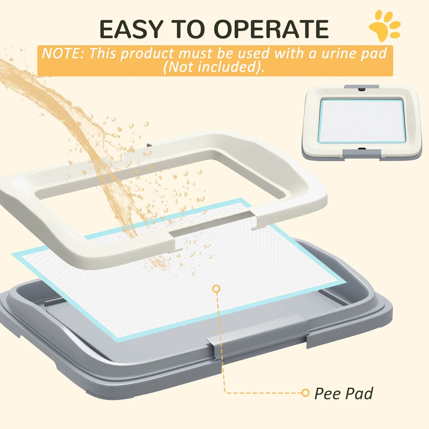 PawHut Dog Toilet Tray for Training Dogs, Dog Litter Tray for Indoor, Outdoor, 47 x 34 x 6cm