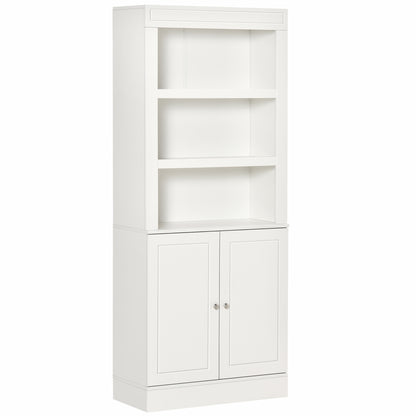 HOMCOM Kitchen Pantry Cupboard with 6-Tier Shelving, Freestanding Double-Door Storage Cabinet, White