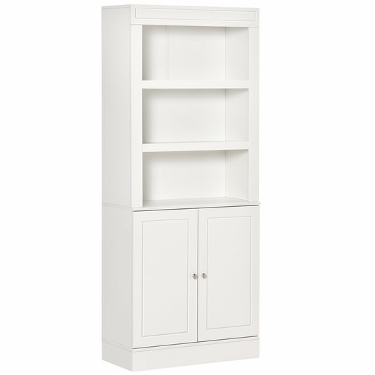 HOMCOM Kitchen Pantry Cupboard with 6-Tier Shelving, Freestanding Double-Door Storage Cabinet, White