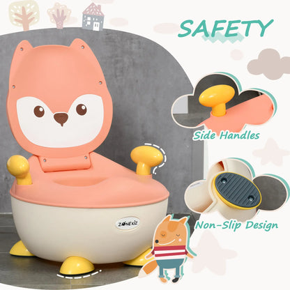 ZONEKIZ Baby Potty Training Toilet with Splash Guard, Anti-Tip Feet, Side Handles, Easy to Clean