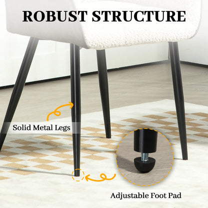 HOMCOM Accent Chair with Foot Pads, Upholstered Armchair with Chenille Fabric Front and PU Back, for Living Room Bedroom, Cream White