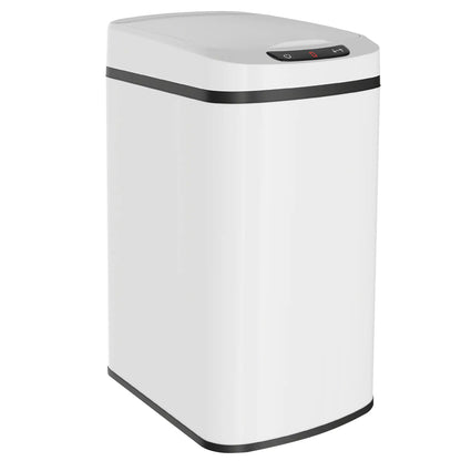 HOMCOM 12L Sensor Bin, Automatic Touchless Motion Sensor Kitchen Bin with Fingerprint Resistant Stainless Steel, White