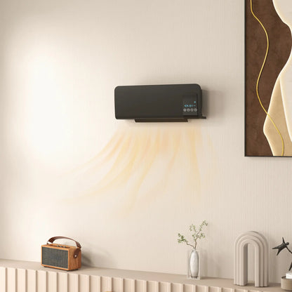 HOMCOM 2000W Wall Mounted Heater, 18-45°C Temperature, Black