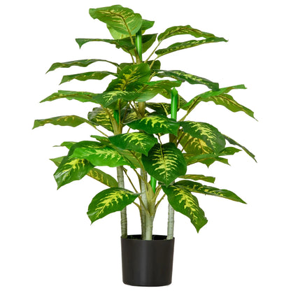 HOMCOM Evergreen Tree Fake Decorative Artificial Indoor Faux Plant, with Pots
